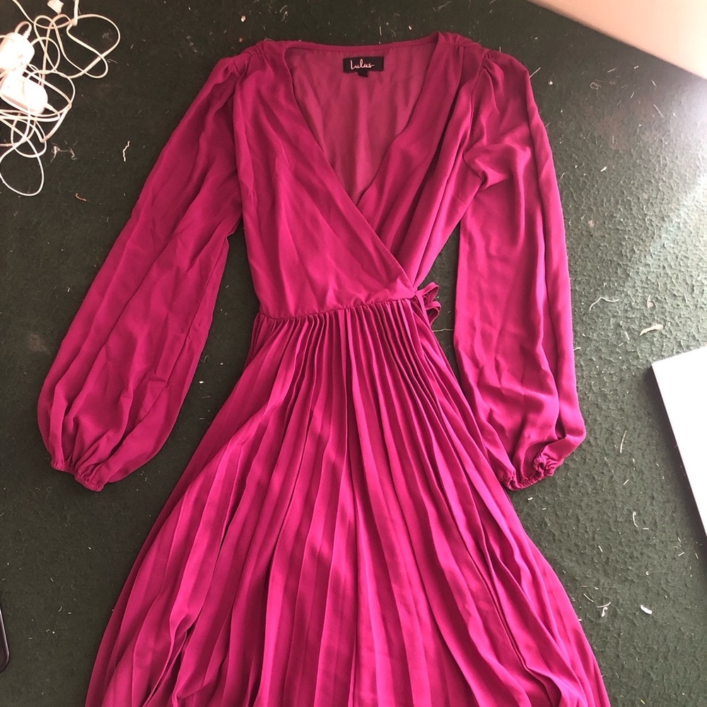 Magenta wrap dress